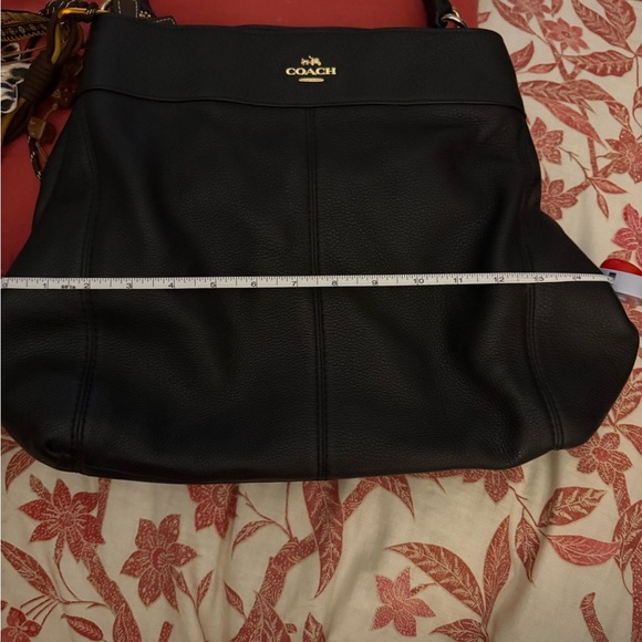 Coach Black Leather Shoulder Bag with Tassel Accents - Picture 13 of 16